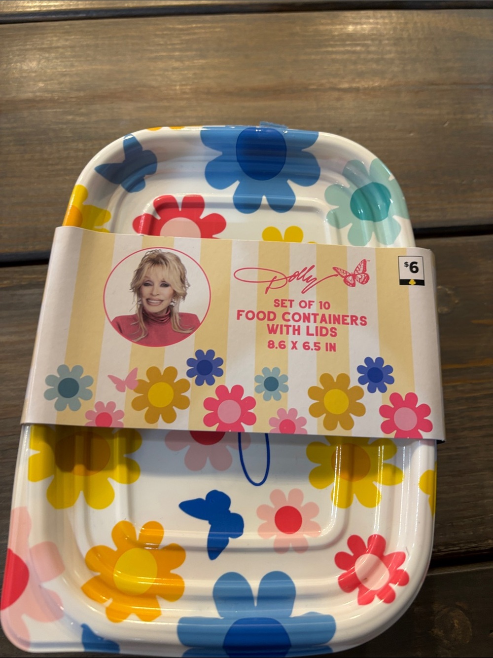 Dolly Floral Disposable Food Containers – Blue, Yellow, Pink, Red